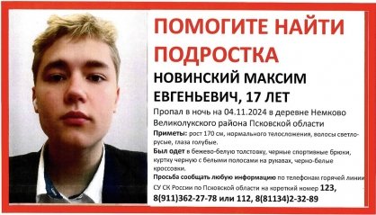 В Великолукском районе проводятся мероприятия по установлению местонахождения пропавшего подростка